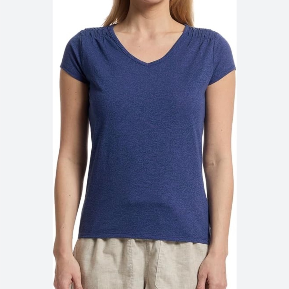 Women's Blue V-Neck Top